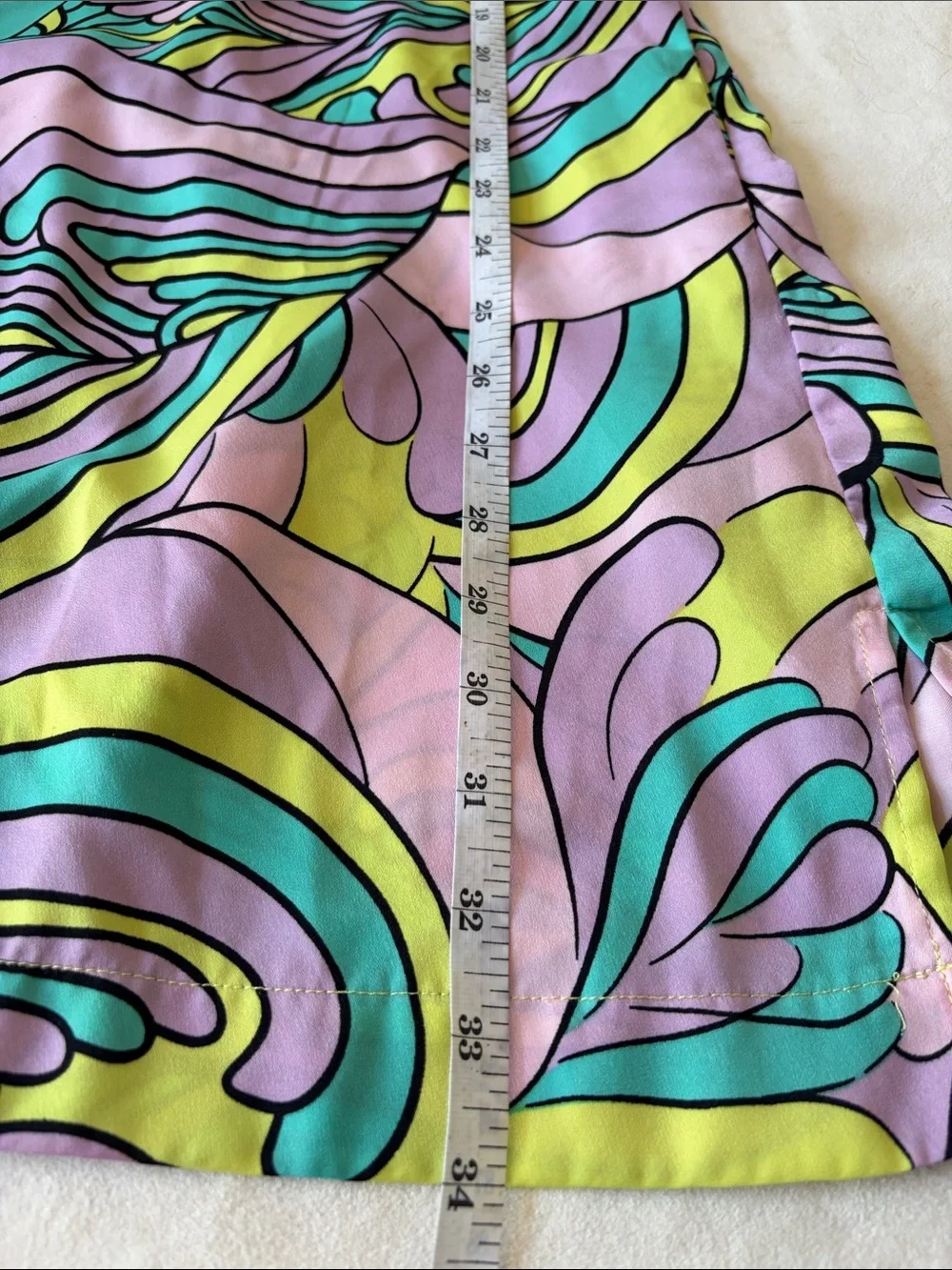Giuliana x BeautyBio Psychedelic Print Wrap Dress | Kimono with Bell Sleeves | S - Picture 7 of 7